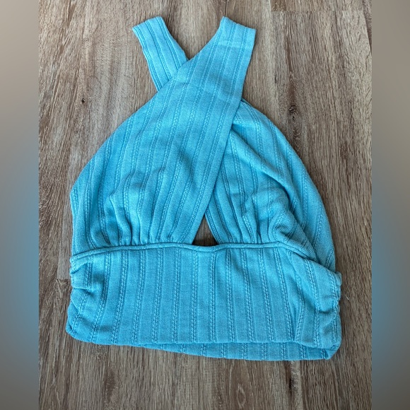 Lulu’s Blue Ribbed Two-Piece Set, Large - Picture 2 of 4